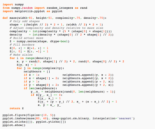 Python code example