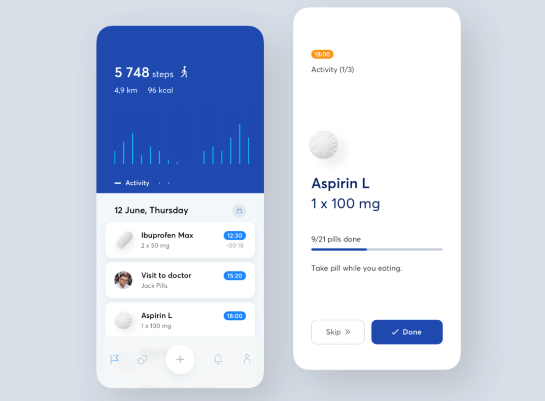 mobile application examples - medical app