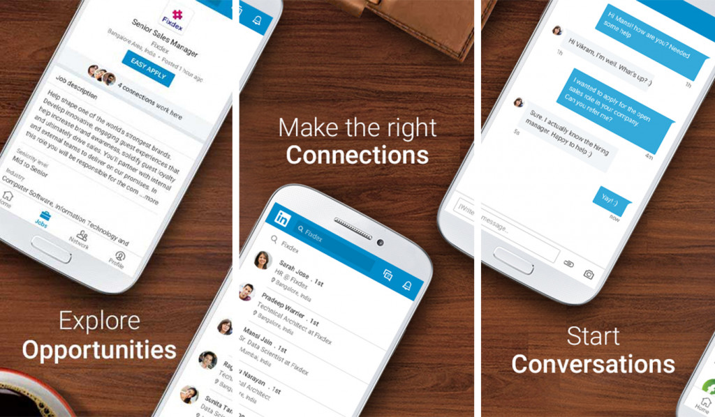 Linkedin app interface