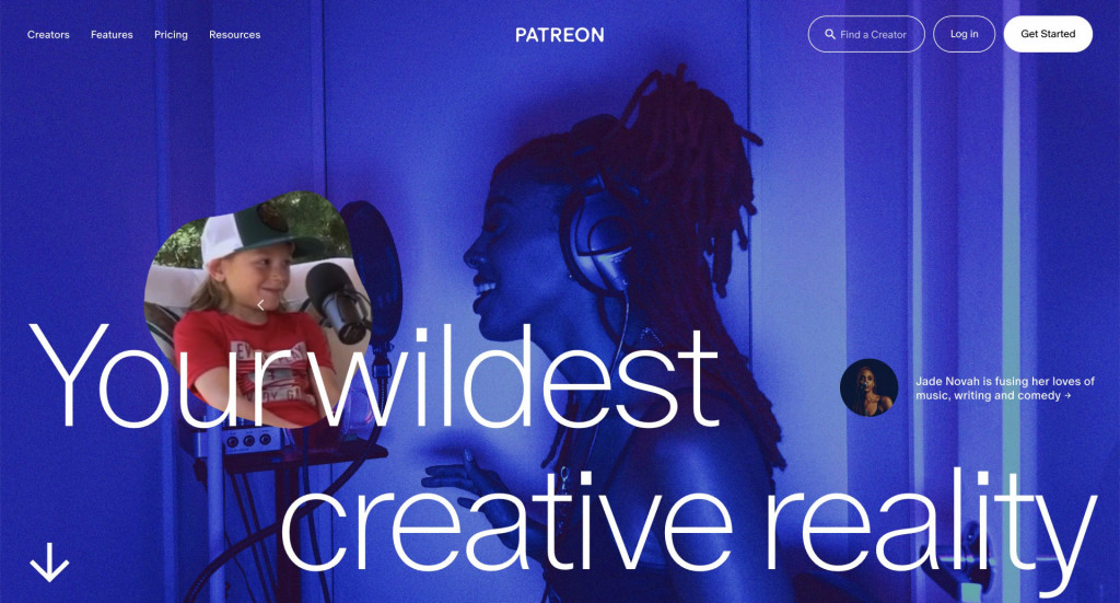 crowdfunding website examples: patreon